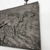Metalowa płaskorzeźba scena wiejska z wołami 39x22 cm