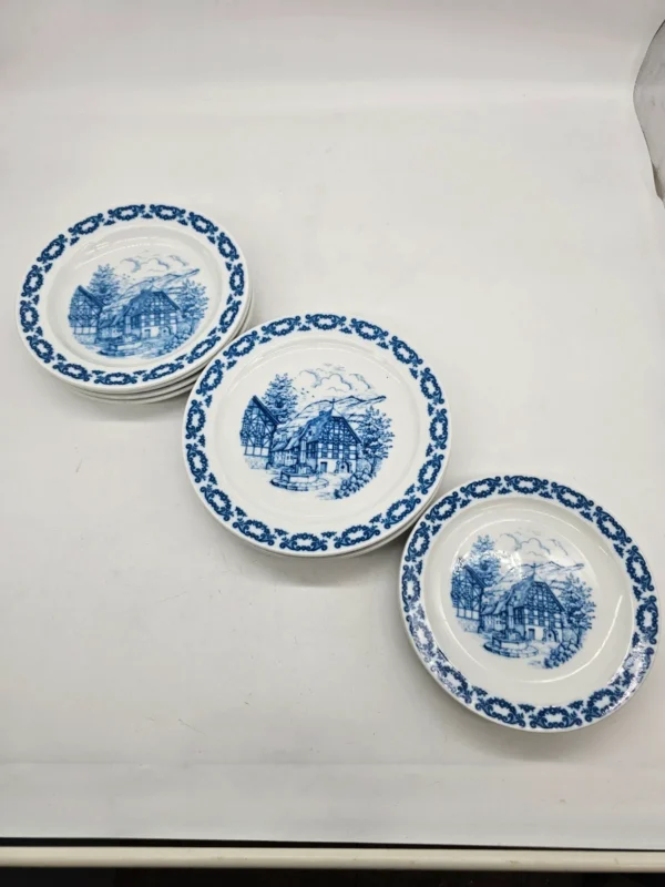 zestaw porcelany Johann Kronester Bavaria Rustika 12 elementów niebieski wzór