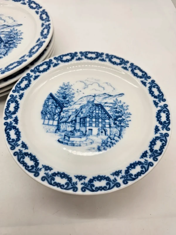 zestaw porcelany Johann Kronester Bavaria Rustika 12 elementów niebieski wzór