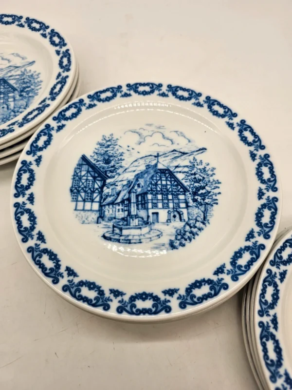 zestaw porcelany Johann Kronester Bavaria Rustika 12 elementów niebieski wzór