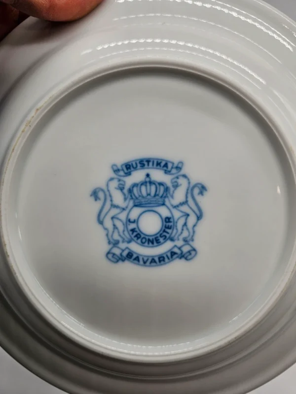 zestaw porcelany Johann Kronester Bavaria Rustika 12 elementów niebieski wzór