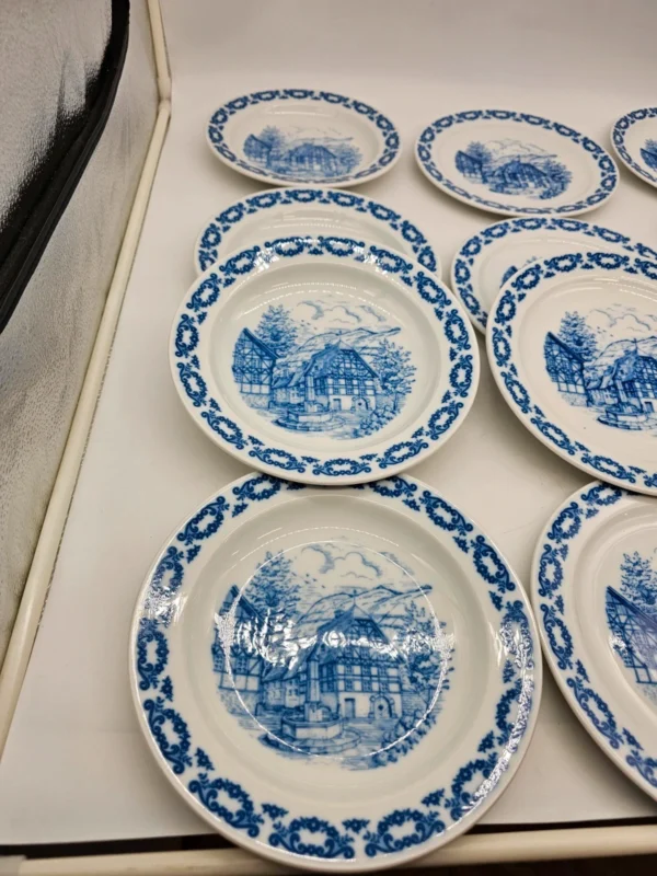 zestaw porcelany Johann Kronester Bavaria Rustika 12 elementów niebieski wzór