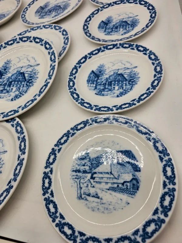zestaw porcelany Johann Kronester Bavaria Rustika 12 elementów niebieski wzór
