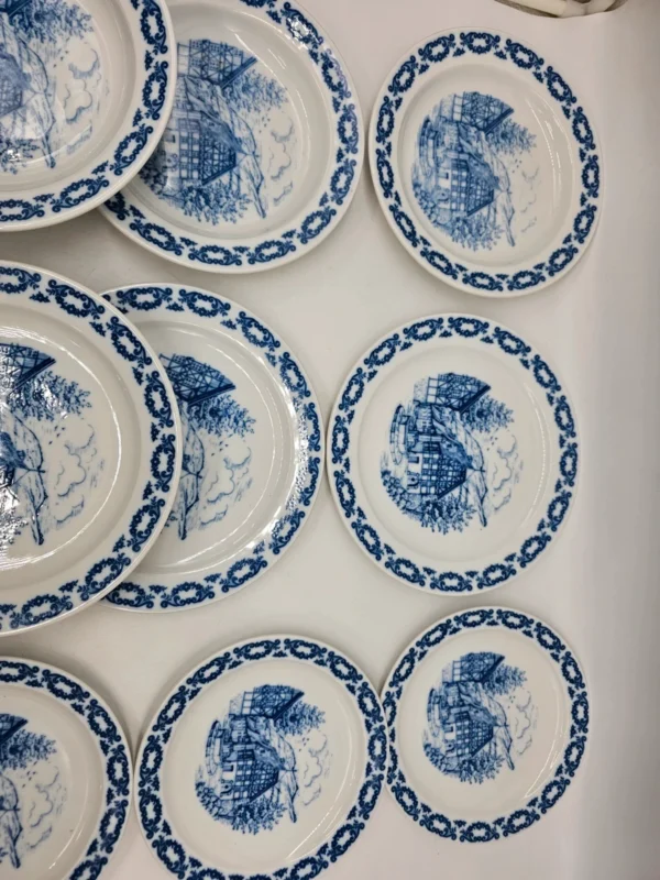 zestaw porcelany Johann Kronester Bavaria Rustika 12 elementów niebieski wzór