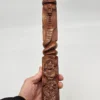 Haitański zestaw rytualny Totem i Grzechotka 40 cm Rękodzieło Drewno