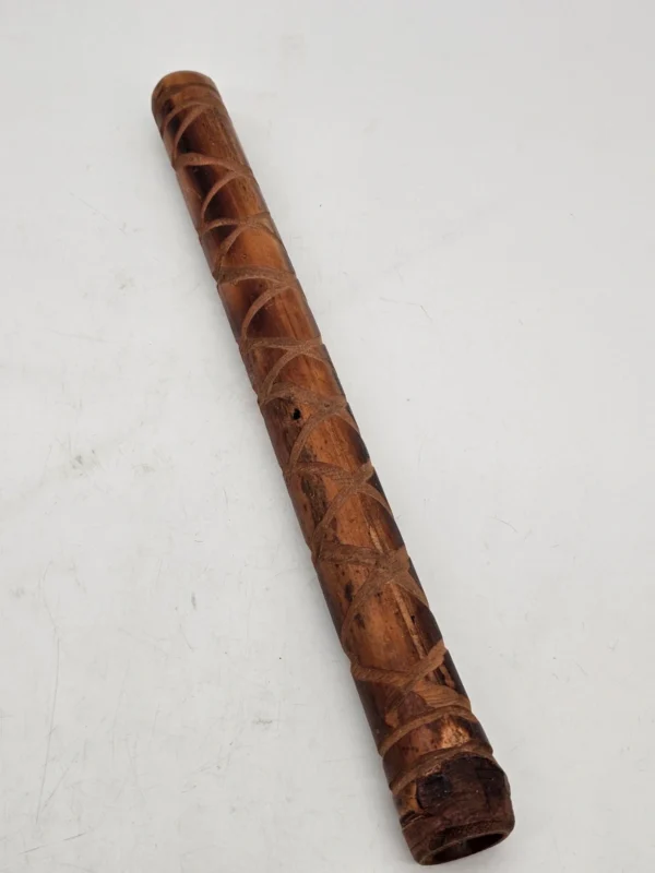 Haitański zestaw rytualny Totem i Grzechotka 40 cm Rękodzieło Drewno