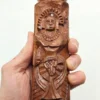 Haitański zestaw rytualny Totem i Grzechotka 40 cm Rękodzieło Drewno