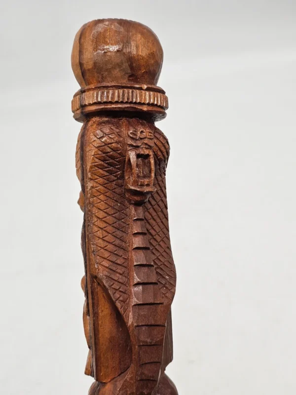 Haitański zestaw rytualny Totem i Grzechotka 40 cm Rękodzieło Drewno
