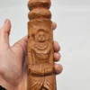 Haitański zestaw rytualny Totem i Grzechotka 40 cm Rękodzieło Drewno