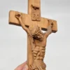 Precyzyjnie rzeźbiony krucyfiks 45x14 cm Detale Korona Cierniowa Lite Drewno