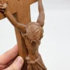 Precyzyjnie rzeźbiony krucyfiks 45x14 cm Detale Korona Cierniowa Lite Drewno