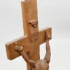 Precyzyjnie rzeźbiony krucyfiks 45x14 cm Detale Korona Cierniowa Lite Drewno