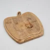 Kosz bambusowy składany w kształcie jabłka dekoracyjny 30 × 27 cm