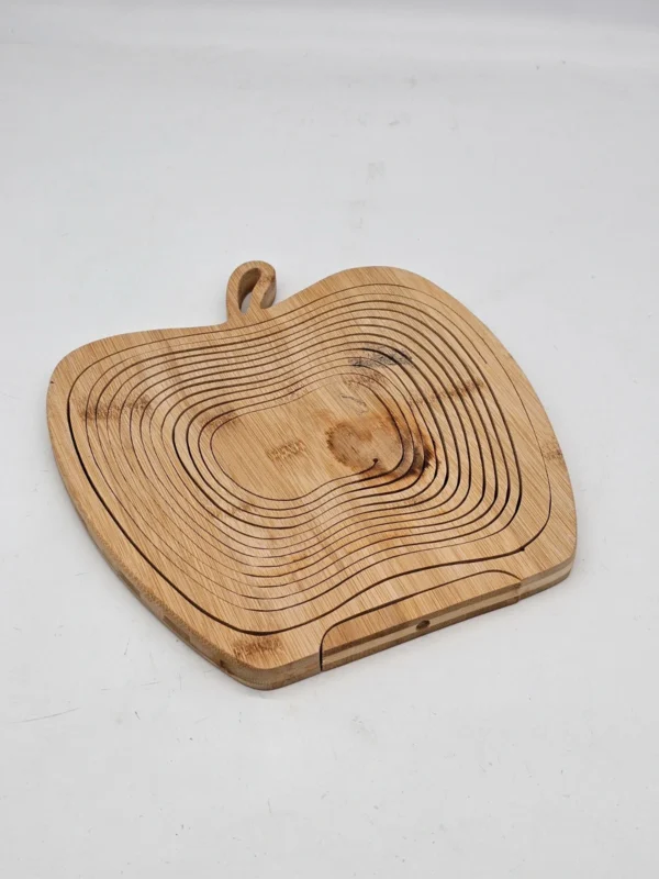 Kosz bambusowy składany w kształcie jabłka dekoracyjny 30 × 27 cm