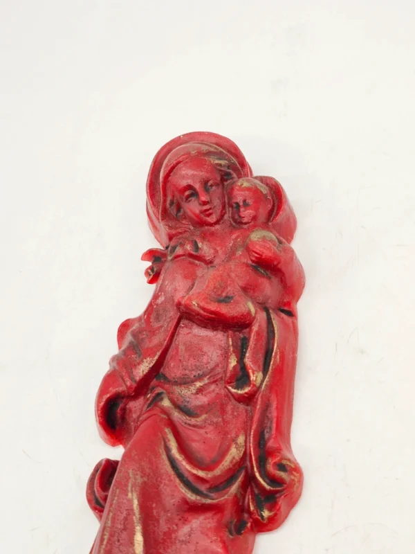 Woskowa figurka ścienna Madonna z Dzieciątkiem 39 cm