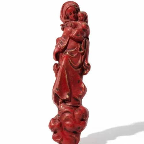 Woskowa figurka ścienna Madonna z Dzieciątkiem 39 cm