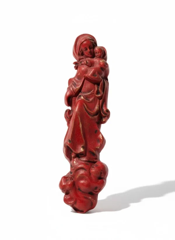 Woskowa figurka ścienna Madonna z Dzieciątkiem 39 cm