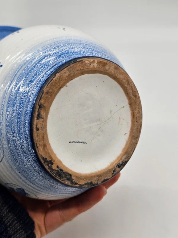 Wazon ceramiczny U Keramik niebiesko biały 20 cm