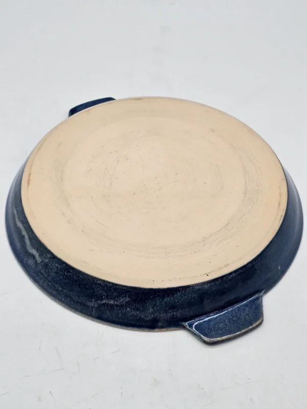 Owalny półmisek z uszami ceramika granatowo beżowa 30 cm