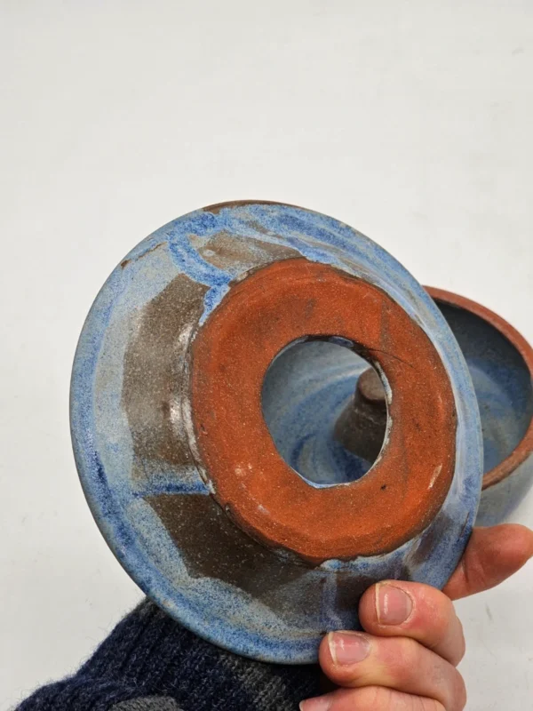Ceramiczny kominek do aromaterapii niebieska glazura Ø15 cm
