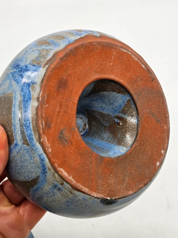 Ceramiczny kominek do aromaterapii niebieska glazura Ø15 cm