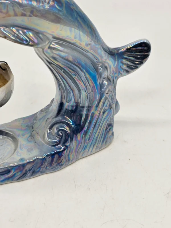 Kominek zapachowy delfin perłowa ceramika 18 cm