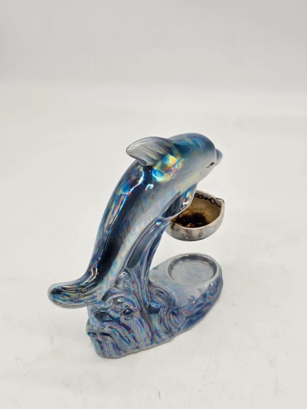 Kominek zapachowy delfin perłowa ceramika 18 cm
