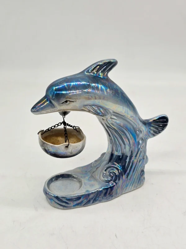 Kominek zapachowy delfin perłowa ceramika 18 cm