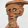 Ręcznie robiona maska z kory drewna na ścianę 24x17 cm