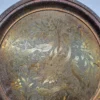 Okrągła taca dekoracyjna metalowa grawerowana ptaki 30 cm