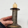 Świecznik metalowy grawerowany vintage 13 cm
