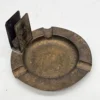 Ozdobna popielniczka z uchwytem na zapałki retro metal 14,5 cm