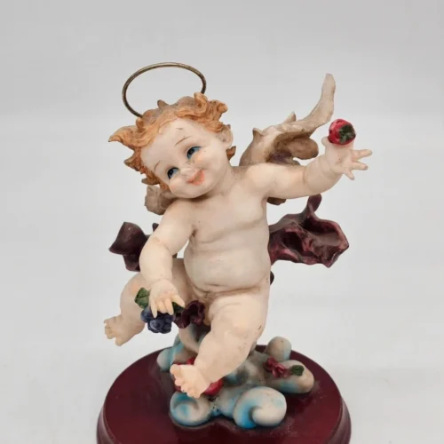 Figurka aniołka putto Collezione Sud Import 25 cm na Drewnianej podstawie