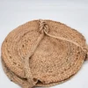 Torba pleciona depot jutowa z kwiatowym nadrukiem okrągła 40 cm