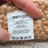 Torba pleciona depot jutowa z kwiatowym nadrukiem okrągła 40 cm