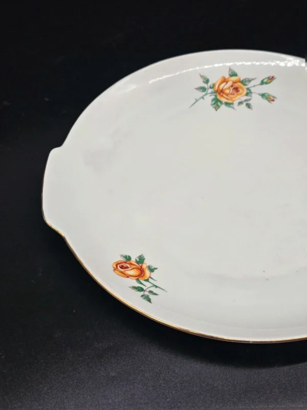 Patera porcelanowa Chodzież made in Poland 29 cm złota linia róże