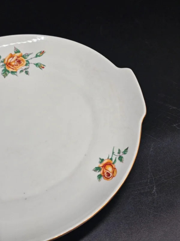 Patera porcelanowa Chodzież made in Poland 29 cm złota linia róże
