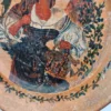 drewniany talerz dekoracyjny Mykonos 19 cm ręcznie malowany do wieszania