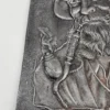 Metalowa plakieta relief Brodaty mężczyzna z fajką vintage 24 × 30 cm