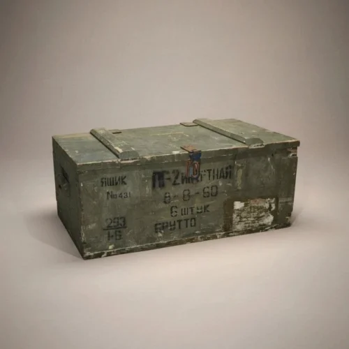Wojskowa drewniana skrzynia transportowa vintage 63x35x30 Oryginalne oznaczenia