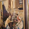 Obraz haft gobelinowy Scena rodzajowa w drewnianej ramie 31x47 cm