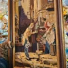 Obraz haft gobelinowy Scena rodzajowa w drewnianej ramie 31x47 cm