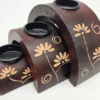 Świeczniki ceramiczne Komplet 3 szt motyw kwiatowy