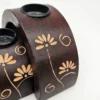 Świeczniki ceramiczne Komplet 3 szt motyw kwiatowy