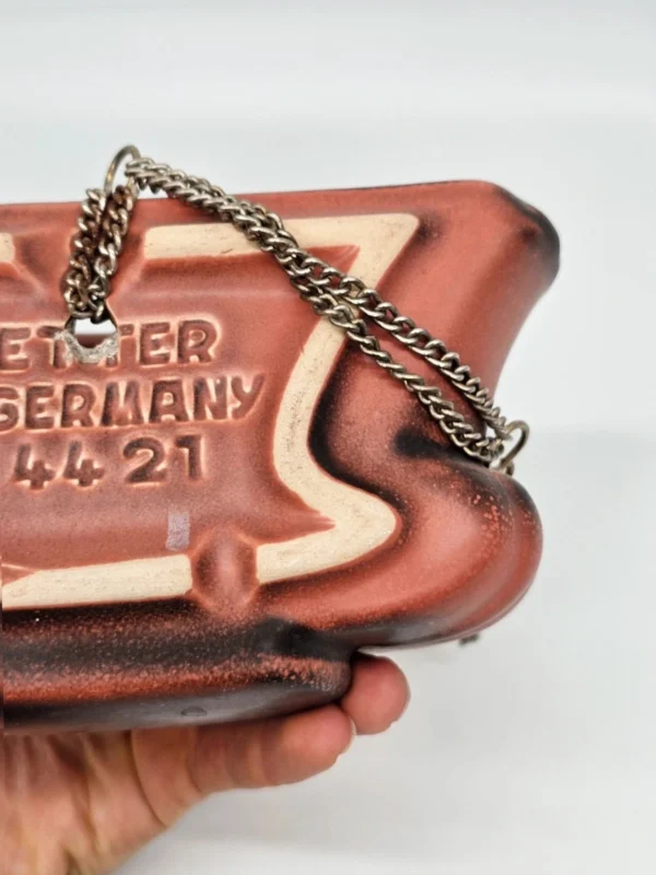 Wisząca doniczka ceramiczna Vetker w. Germany – lata 60–70, 21×11 cm