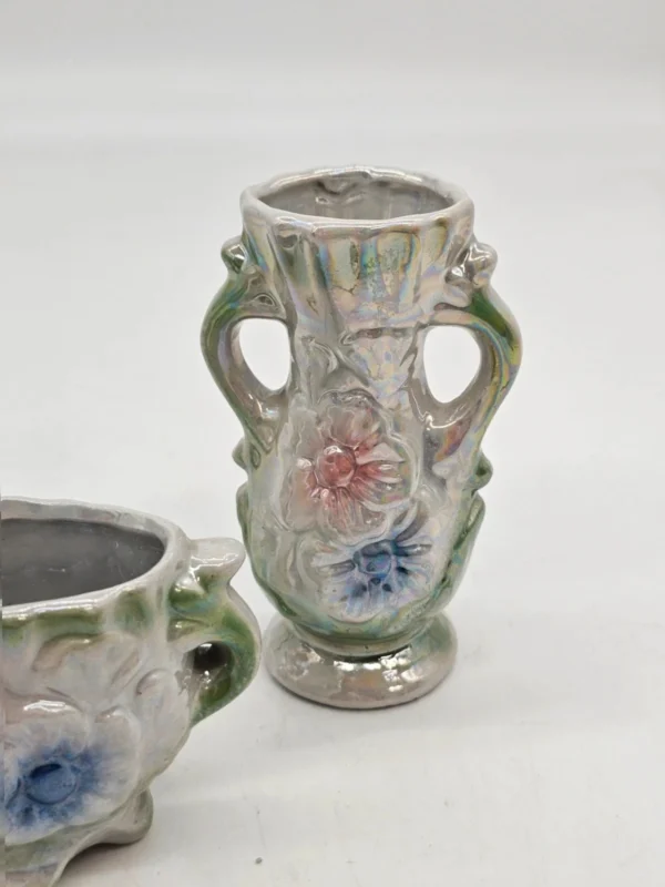 Komplet 3 naczyń ceramicznych Iryzujące, lata 60–70.