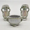 Komplet 3 naczyń ceramicznych Iryzujące, lata 60–70.