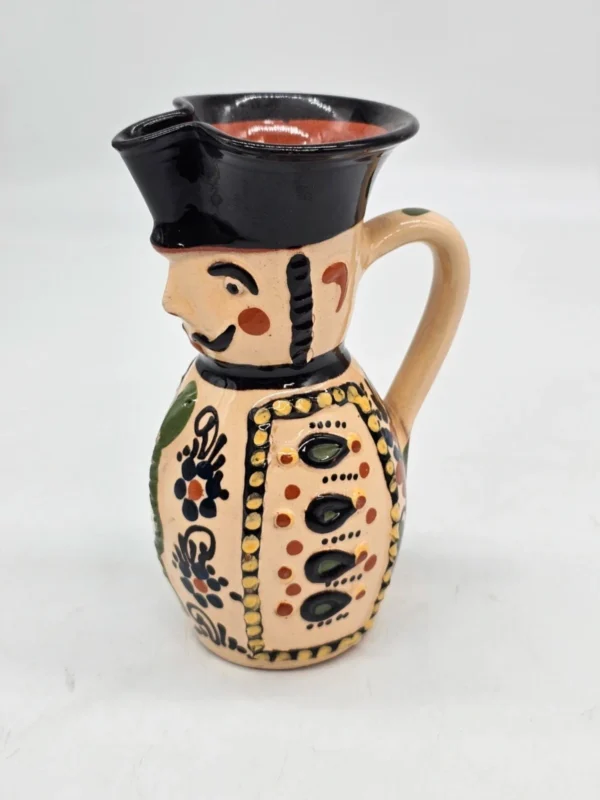 Dzbanek ceramiczny Ludowy „Gospodarz” 18 cm, ręczne zdobienia
