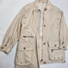 Beżowa kurtka safari z naturalnych tkanin – ramia I bawełna – vintage 90s