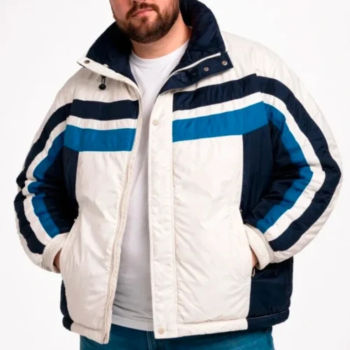 Kurtka zimowa Fila XXL Biało granatowa vintage sportowa